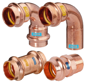 Pressfittings der Marke Aquagas